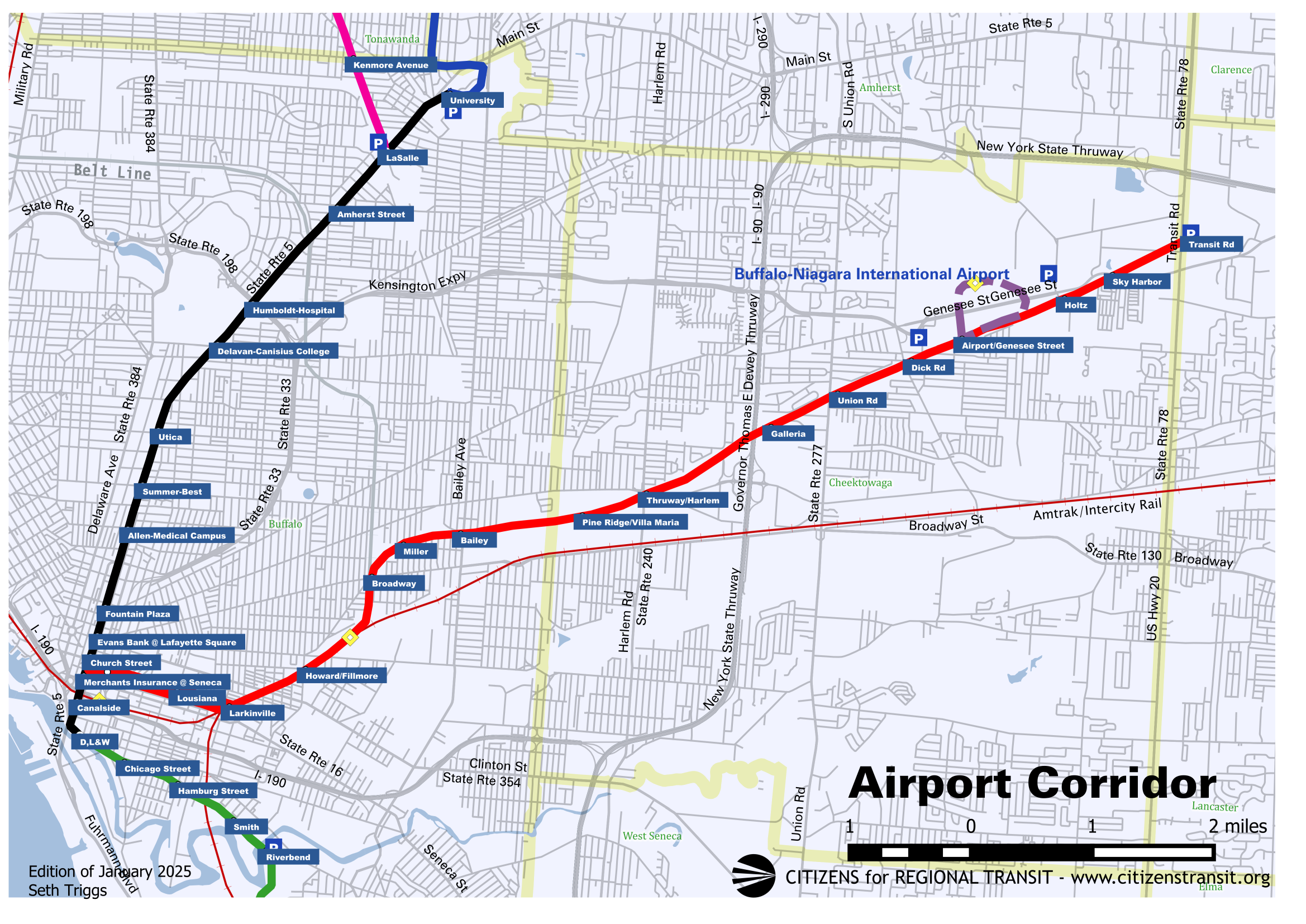 Map of the East Side/Airport Extension